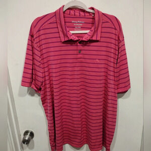 Tommy Bahama Island Zone Men's Pink Stripe Performance Golf Polo Sz XXL-Casual